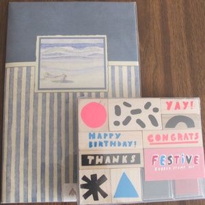 Festive Rubber Stamp & Ink Kit with stationary